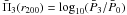 \hbox{$\bar {\Pi}_3(r_{200})=\log_{10} (\bar {P}_3/\bar {P}_0)$}