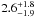 \hbox{$2.6^{+1.8}_{-1.9}$}