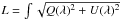 \hbox{$L=\int \sqrt{Q(\lambda)^2+U(\lambda)^2}$}