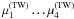 \hbox{$\mu_1^{(\mathrm{TW})}\dots\mu_4^{(\mathrm{TW})}$}