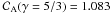 \appendix \setcounter{section}{1} \hbox{${\cal{C}}\rs{A}(\gamma = 5/3) = 1.083$}