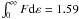 \hbox{$\int_0^{\infty} F {\rm d}\varepsilon = 1.59$}
