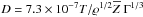 \hbox{$D= 7.3 \times 10^{-7} T / \varrho^{1/2} \overline{Z} \ \Gamma ^{1/3}$}
