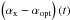 \hbox{$\left(\alpha_{\rm x}-\alpha_{\rm opt}\right)\left(t\right)$}