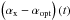 \hbox{$\left(\alpha_{\rm x}-\alpha_{\rm opt}\right)(t)$}