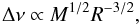 \begin{equation} \label{homology} \Delta\nu \propto M^{1/2}R^{-3/2}, \end{equation}
