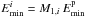 \hbox{$E_{\rm min}^i = M_{1, i}\,E_{\rm min}^{\rm p}$}