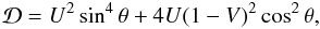 \appendix \setcounter{section}{1} \begin{equation} {\mathcal D}=U^2\sin^4\theta+4U(1-V)^2\cos^2\theta, \end{equation}