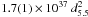 \hbox{$1.7(1) \times 10^{37}~d_{5.5}^2$}