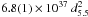 \hbox{$6.8(1) \times 10^{37}~d_{5.5}^2$}