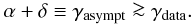 \begin{eqnarray*} \alpha+\delta \equiv \gamma_{\rm asympt}\ga \gamma_{\rm data}. \end{eqnarray*}