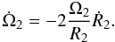 \appendix \setcounter{section}{1} \begin{equation} \dot{\Omega}_2=-2{\Omega_2\over R_2}\dot{R}_2. \label{eq:omega_2} \end{equation}