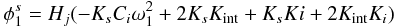 \appendix \setcounter{section}{1} \begin{equation} \phi_1^s = H_j (-K_{s} C_i \omega_1^2+2 K_{s} K_{\rm int}+K_{s} Ki+2 K_{\rm int} K_i) \\ \end{equation}