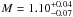 $M=1.10_{-0.07}^{+0.04}$