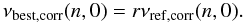 \begin{equation} \label{eq:corr3} \nu_{\rm{best,corr}} (n,0) = r \nu_{\rm{ref,corr}}(n,0). \end{equation}