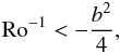 \begin{equation} \Ro^{-1} < -\frac{b^2}{4}, \label{eq:magnetoelliptic} \end{equation}