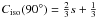 \hbox{$C_{\rm iso}(90^\circ) = \frac{2}{3} s + \frac{1}{3}$}