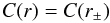 \begin{equation} C(r) = C(r_\pm) \end{equation}