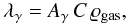 \begin{equation} \lambda_\gamma = A_\gamma\, C\, \varrho_\rmn{gas}, \end{equation}