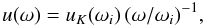 \appendix \setcounter{section}{1} \begin{equation} \label{velu} u(\omega) = u_K(\omega_i)\,(\omega/\omega_i)^{-1}, \end{equation}