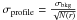 \hbox{$\sigma_{\rm profile} = \frac{\sigma_{\rm bkg}}{\sqrt{N(r)}}$}