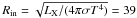 \hbox{$R_{\rm in} = \sqrt{L_{\rm X}/(4 \pi \sigma T^4)}= 39$}