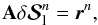 \begin{equation} {\bf A} \delta {\bm{\mathcal S}}^n_{{\rm l}} = {\bm{ r}}^n, \label{fbf} \end{equation}