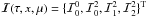 \hbox{${\bm{\mathcal I}}(\tau,x,\mu)= \{{\mathcal I}^0_0, {\mathcal I}^2_0, {\mathcal I}^2_1, {\mathcal I}^2_2\}^{\rm T}$}