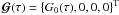 \hbox{${\bm{\mathcal G}}(\tau)=\{G_0(\tau),0,0,0\}^{\rm T}$}