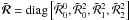 \hbox{${\tilde{\bm{\mathcal R}}}={\rm diag}\left[\tilde {\mathcal R}^{0}_{0}, \tilde{\mathcal R}^{2}_{0},\tilde{\mathcal R}^{2}_{1},\tilde{\mathcal R}^{2}_{2}\right]$}