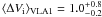 \hbox{$\langle\Delta V_{\rm{i}}\rangle_{\rm{VLA1}}=1.0^{+0.8}_{-0.2}$}