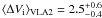\hbox{$\langle\Delta V_{\rm{i}}\rangle_{\rm{VLA2}}=2.5^{+0.6}_{-0.4}$}