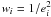 \hbox{$w_{{i}}=1/e^{2}_{{i}}$}
