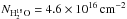 $N_{\rm H_2^{18}O}=4.6\times10^{16}\rm\,cm^{-2}$