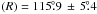 \hbox{$(R)=115\fdg9\,\pm\,5\fdg4$}