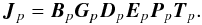 \begin{equation} \label{eq:casa} \jones{J}{p} = \jones{B}{p} \jones{G}{p} \jones{D}{p} \jones{E}{p} \jones{P}{p} \vec T_p. \end{equation}