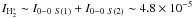 \hbox{$I_{{\rm H}_2^*} \sim I_{0{-}0~S(1)}+I_{0{-}0~S(2)} \sim 4.8 \times 10^{-5}$}