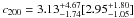 \hbox{$c_{200} = 3.13^{+4.67}_{-1.74} [2.95^{+1.80}_{-1.05}]$}
