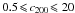 \hbox{$0.5\!\leqslant\!c_{200}\!\leqslant 20$}