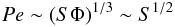 \appendix \setcounter{section}{2} \begin{equation} \label{eq77} Pe \sim (S\Phi )^{1/3} \sim S^{1/2} \end{equation}
