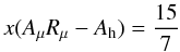 \appendix \setcounter{section}{3} \begin{equation} \label{eq91} x(A_\mu R_\mu -A_{\rm h}) =\frac{15}{7} \end{equation}