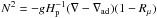 \hbox{$N^2 = - gH_{\rm p}^{-1} (\nabla -\nabla _{\rm ad})(1-R_\mu)$}
