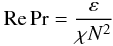 % subequation 2086 9 \begin{equation} \label{eq65} {\rm Re} \Pr = \frac{\varepsilon}{\chi N^2} \end{equation}