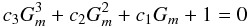 \appendix \setcounter{section}{1} \begin{equation} c_3 G_m^3 +c_2 G_m^2 +c_1 G_m +1=0 \end{equation}