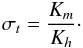 \appendix \setcounter{section}{3} \begin{equation} \sigma _t =\frac{K_m }{K_h }\cdot \end{equation}