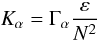 % subequation 556 5 \begin{equation} \label{eq6} K_\alpha =\Gamma _\alpha \frac{\varepsilon }{N^2} \end{equation}