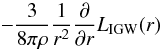 % subequation 2286 0 \begin{equation} \label{eq51} -\frac{3}{8\pi \rho }\frac{1}{r^2}\frac{\partial }{\partial r}L_{\rm IGW} (r) \end{equation}