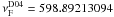\hbox{$\nu_{\rm F}^{\rm D04}=598.89213094$}