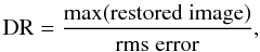 \begin{eqnarray} \label{equ_restored} restored\; image =& clean \; beam * model + residual \; image. \end{eqnarray}