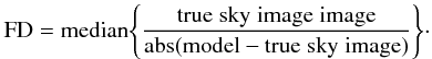 \begin{equation} \label{equ_rms} {\rm rms \;error}=\sqrt {\frac {\sum({\rm residual\; image})^2}{{\rm number \;of \;pixels} }}\cdot \end{equation}